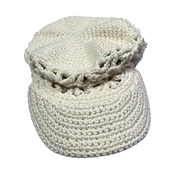 NWT New Free People Silvie Crochet Baseball Cap In Ivory main image 11